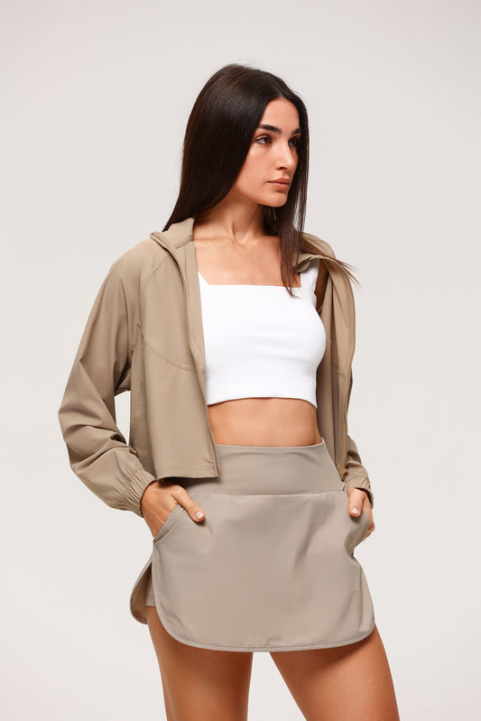 ONDA Skirt + BREEZE Jacket (Cappuccino)