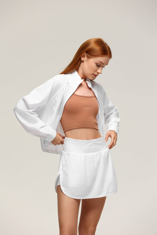 ONDA Skirt + BREEZE Jacket (White)